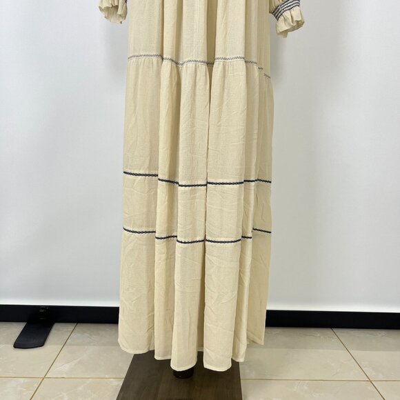 NWOT SEE BY CHLOÉ Embroidered Georgette Maxi Dress Long Sleeves Ruffles Sz 42 - Picture 4 of 15